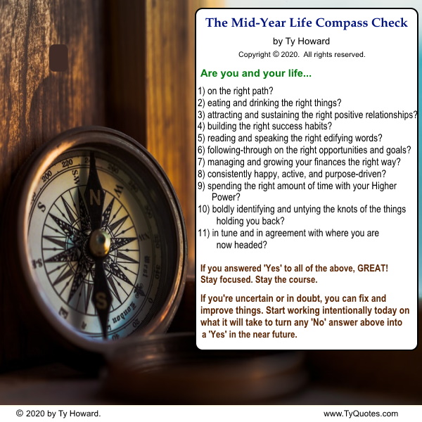 Ty Howard's Mid-Year Life Compass Check Graphic CEO of MOTIVATION magazine